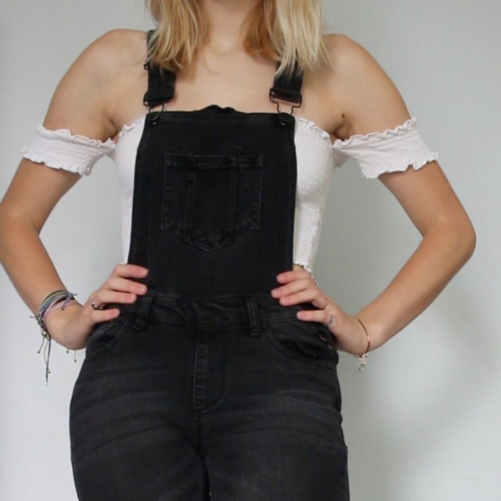 Urban Outfitter Cute Black Denim Overall Jumpsuit - Picture 11 of 15